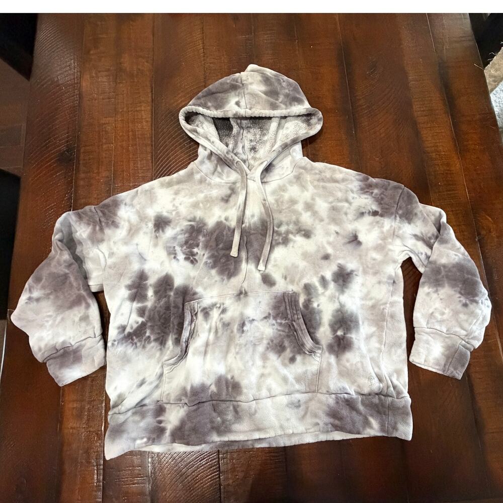 FP Movement Black and White Tie Dye Hoodie